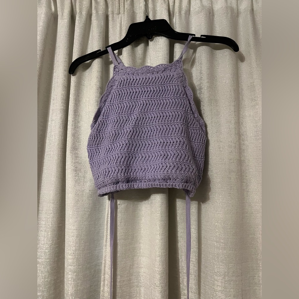 Purple knit tank top
